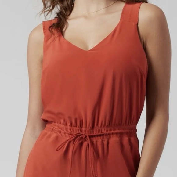 ATHLETA - Savannah Jumpsuit Romper Wide-Leg Currant Red - Size 16 - Picture 2 of 4